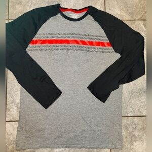 CALVIN Klein Longsleeve Shirt Size 18/20  Gray Black And Red